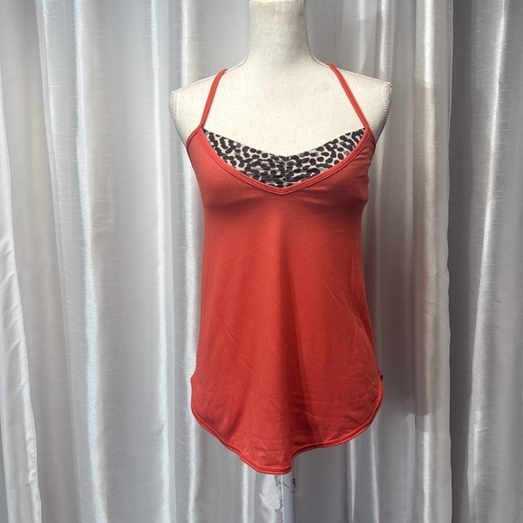 Lululemon Roll Out Tank Heathered Alarming / Ace Spot Grain Black Size 6 - Picture 10 of 11